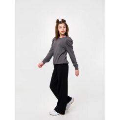 Трикотажные брюки-палаццо для девочки Smil, цвет черный