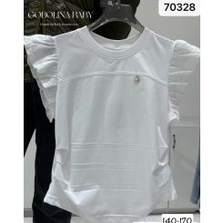 Шкільна трикотажна блузка Colabear 70328, колір молочний - 70328