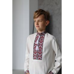 Вишиванка для хлопців Piccolo Тадей, колір червона вишивка