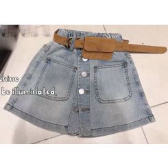 Джинсова спідничка-шорти Gobolina Baby 59253, колір блакитний