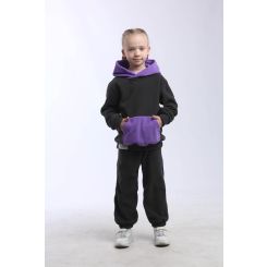 Флісовий дитячий костюм JOIKS, колір сіро-фіолетовий - sp-118609