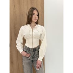 Трикотажне корсет-зіп на блискавці Melin, колір молочний