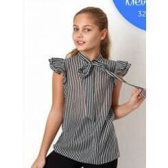 Летняя блузка-безрукавка девочек Mevis 3271, цвет черно-белая полоска - 3271