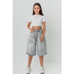 Джинсові шорти-баггі Suzie Скай SO040-Y5F05, колір світло-сірий