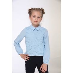 Шифоновая блузка  для девочки Lukas 7225, цвет голубой